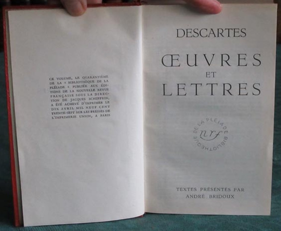Descartes Oeuvres et lettres 